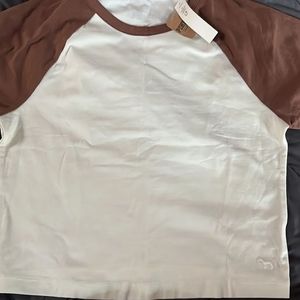 NEW Victoria’s Secret Pink Cotton short-sleeve raglan crop top